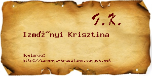 Izményi Krisztina névjegykártya