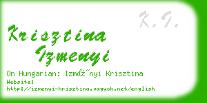 krisztina izmenyi business card